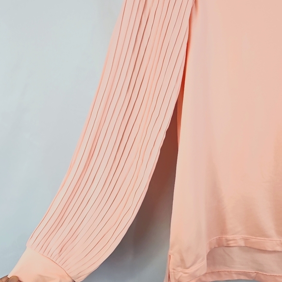 Kaari Blue Orange Pink Boxy Long Sleeve Pleated Shirt Size Medium - Picture 3 of 6